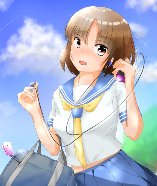 イヤホン女子高生