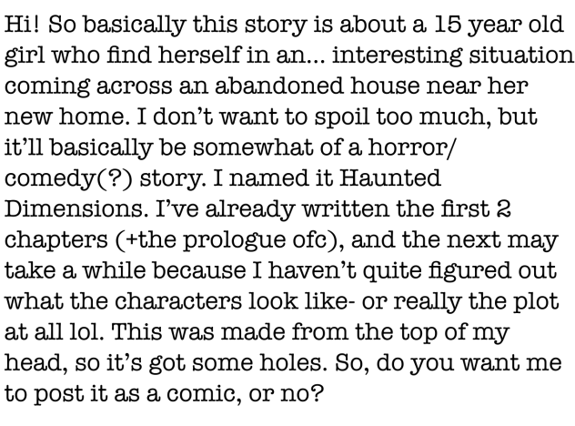 Should I post the story, or no