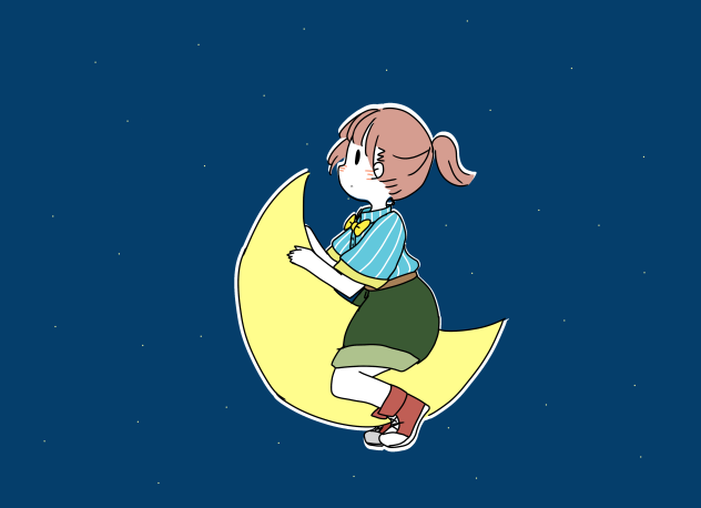 月に乗って