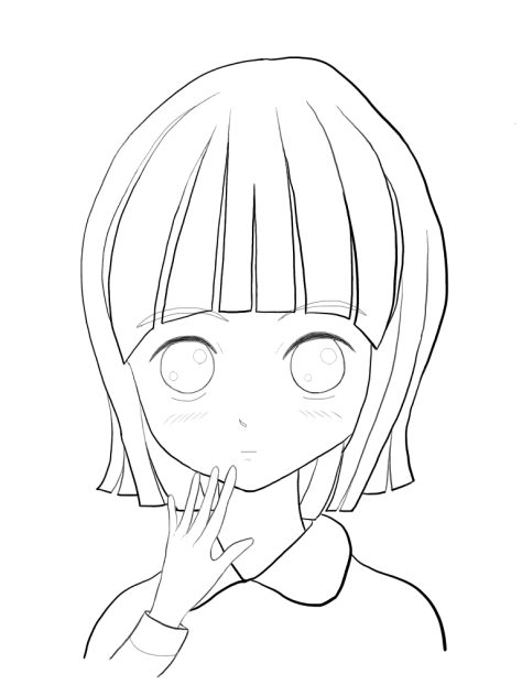 女子線画試作