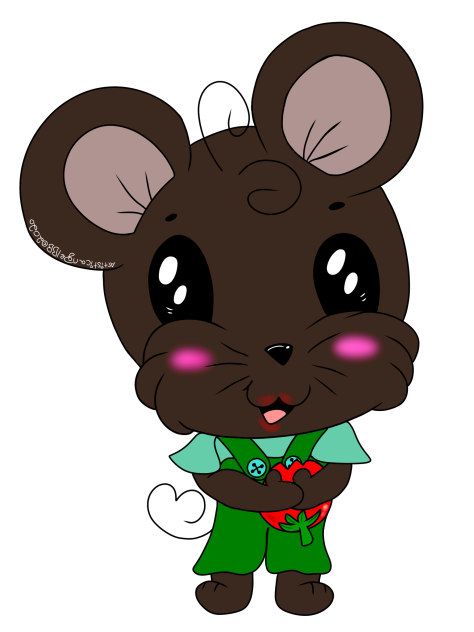 Dark Brown Boy Mouse With Tomato - Speed