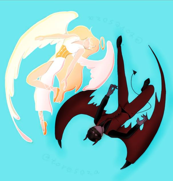 Angel x demon collab with PreppyPinapple