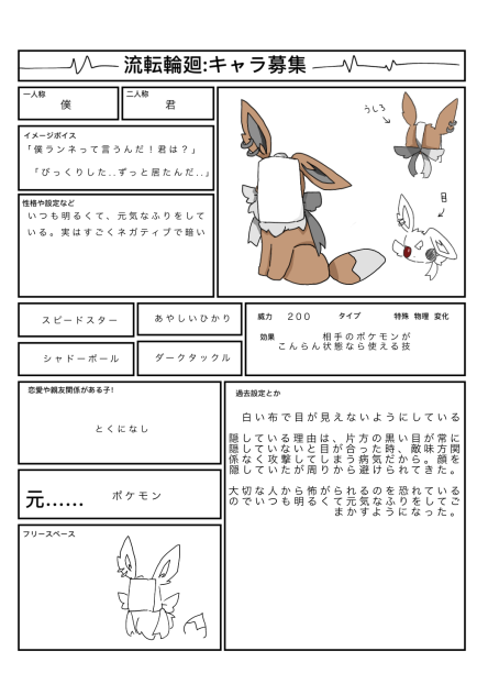 流転輸廻キャラ募集