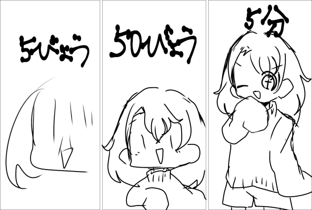 秒数で絵をかいた！！