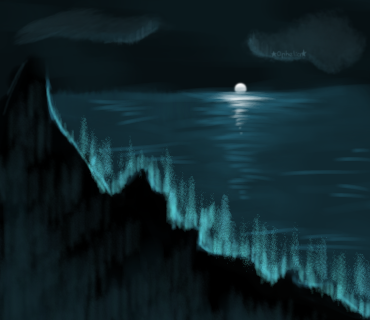 studying-glowing sea