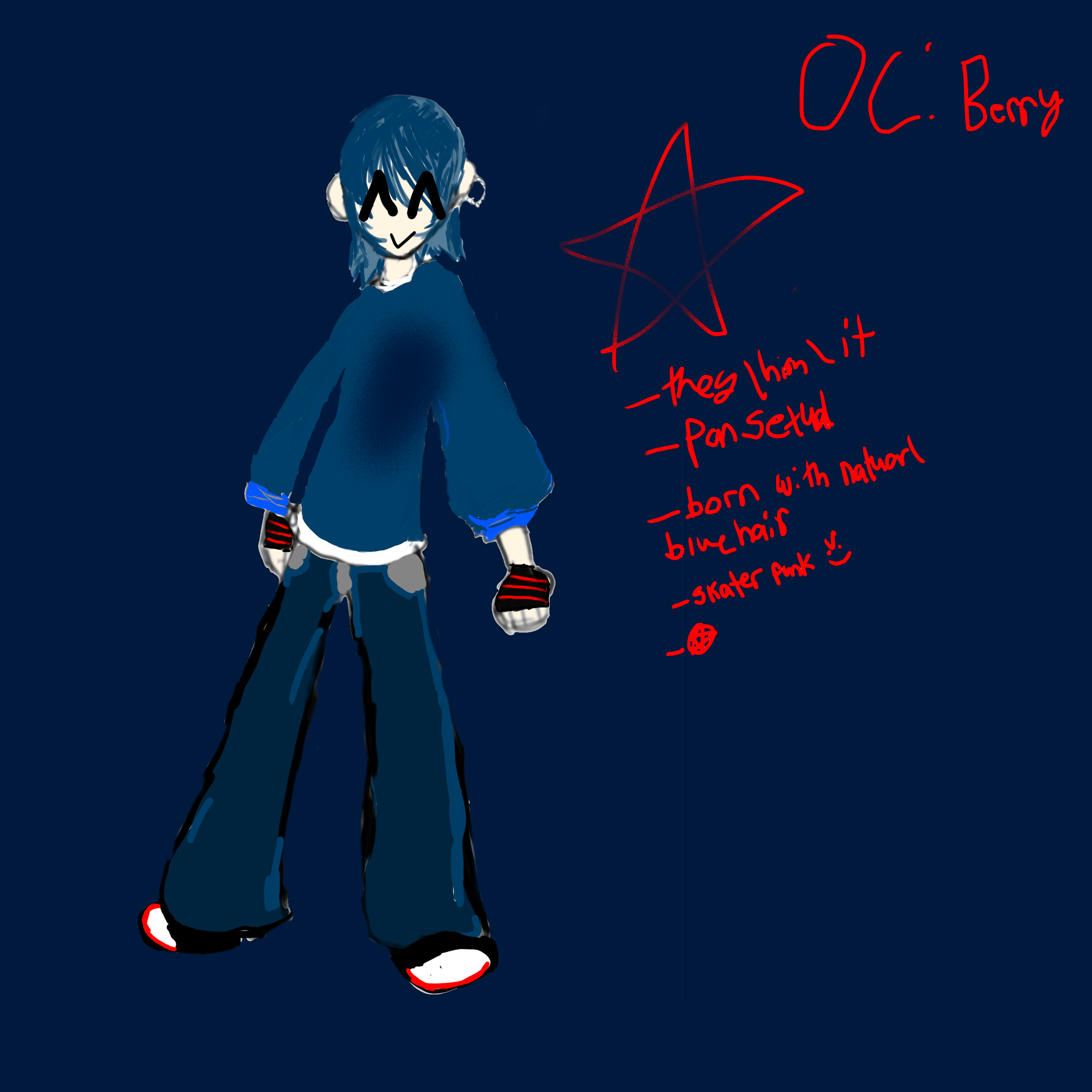My new random oc 🏳️‍🌈🖤💚🎸 - ibisPaint