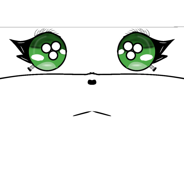 low green-green eyes