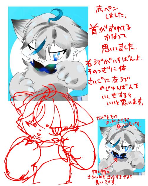 赤ペン出来ましたฅ ΦωΦ ฅ