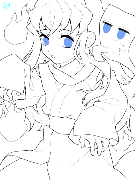 無一郎 一反木綿 線画