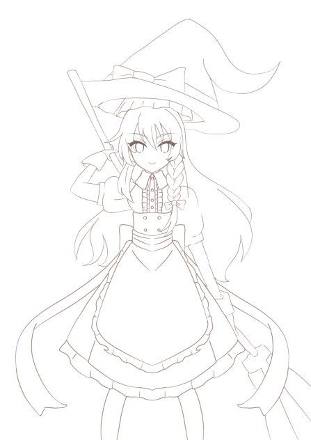 魔理沙ちゃん‼️(線画)