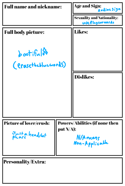 Gacha Character Sheet