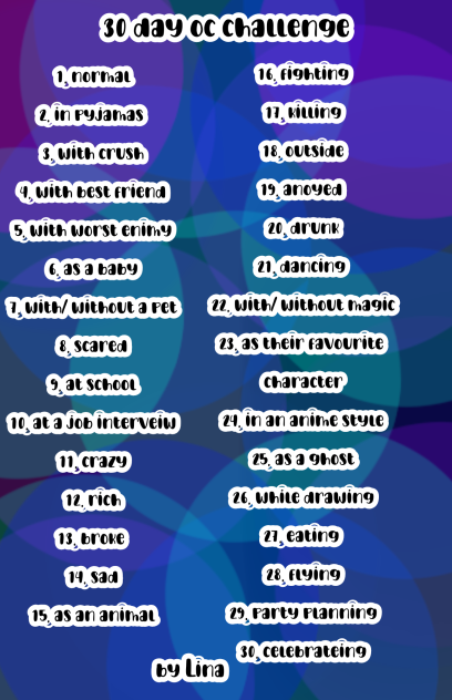 30 day oc challenge
