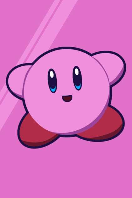 Kirby wallpaper in the style of bfdi