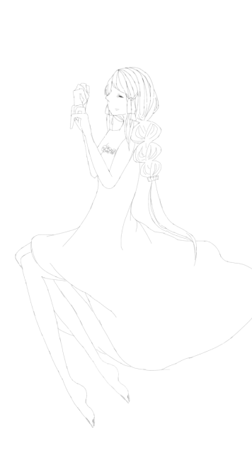 線画 眠り姫