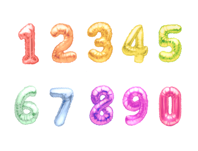 誕生日バルーン(数字)・カラフル