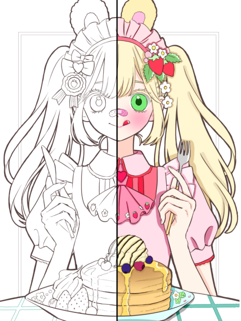 半分塗りました！