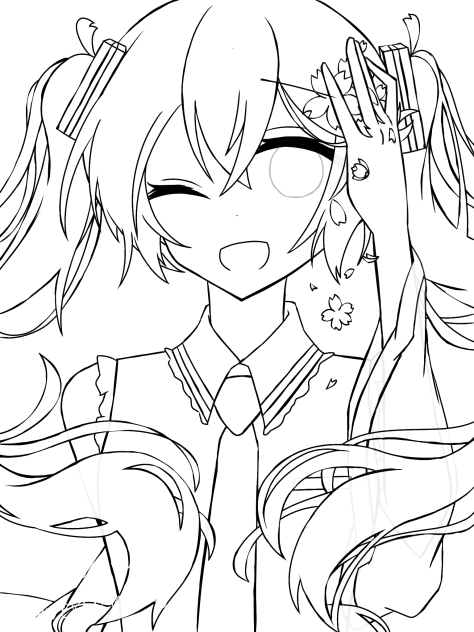 ミクさんの塗り絵