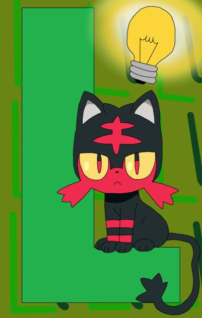 Letter L for litten and lightbulb