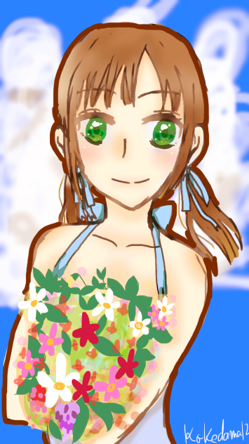 花を抱える Ibispaint