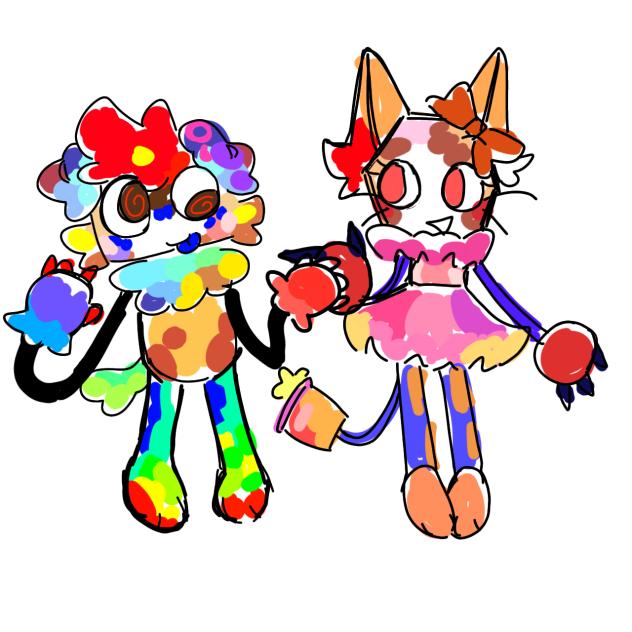 Colorful siblings