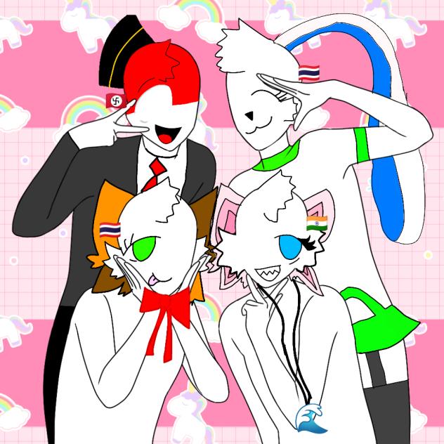 Molly,Gina, Mnneck and Indo country