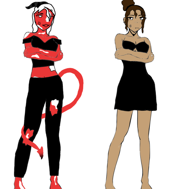 me as helluva boss demon and human form