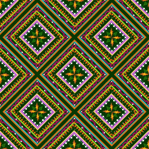 Cultural block pattern green