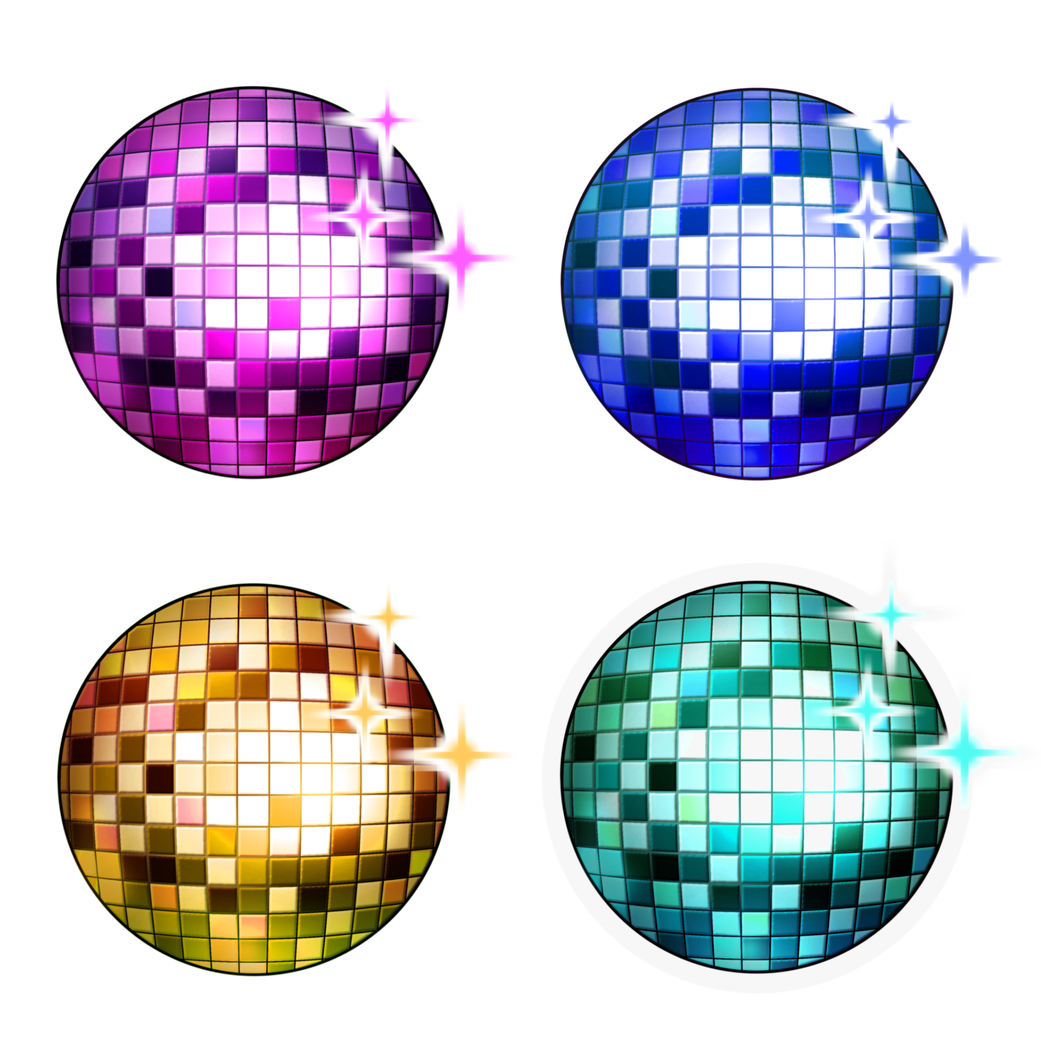 Shiny disco balls - ibisPaint