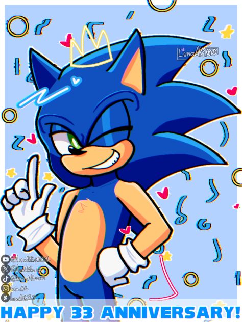 Happy 33 Anniversary, Sonic!💙🦔🎉