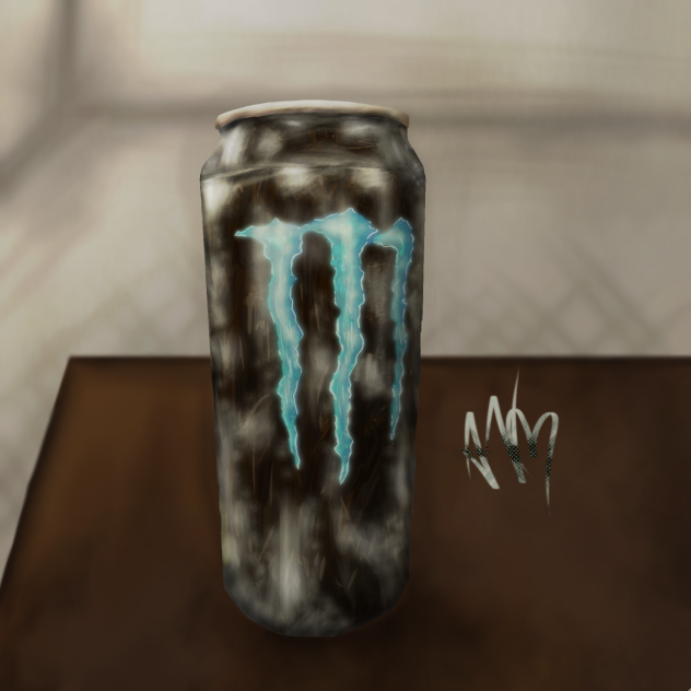 hyper realistic monster energy drink can