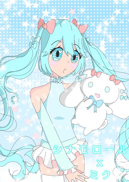 hatsune miku x cinnamoroll poster