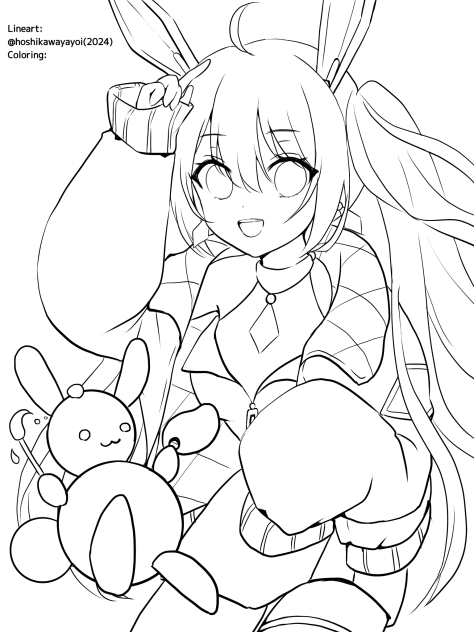 セイカのぬりえ ファニーキャロル 【2ページぬりえ済み】 昭和ぬりえ