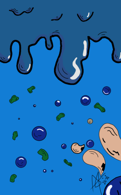 under water