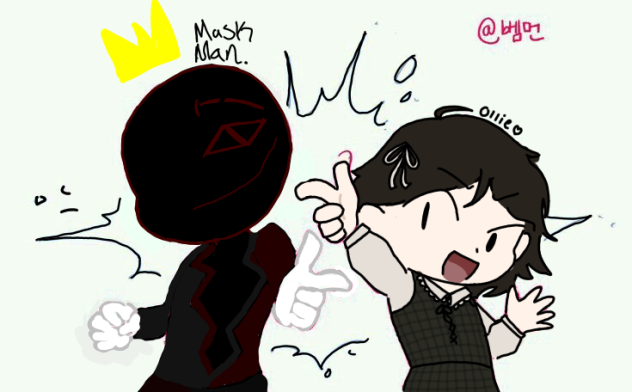 Mask man collab with Ollie - ibisPaint
