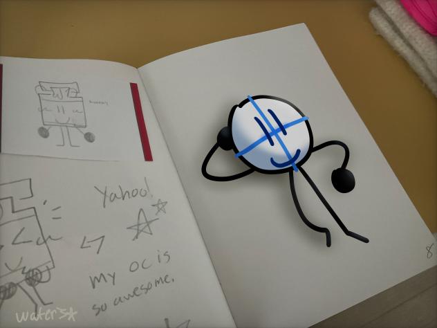 hes on my sketchbook 😟