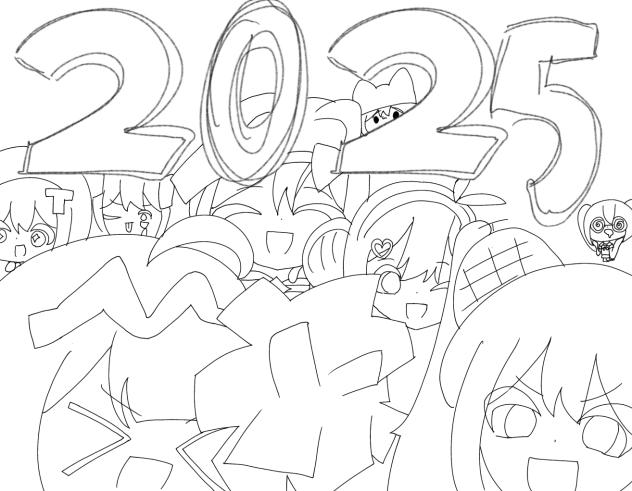 2025ミク　塗り絵