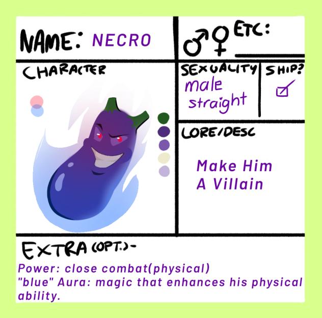 (15) food fighter Character entry