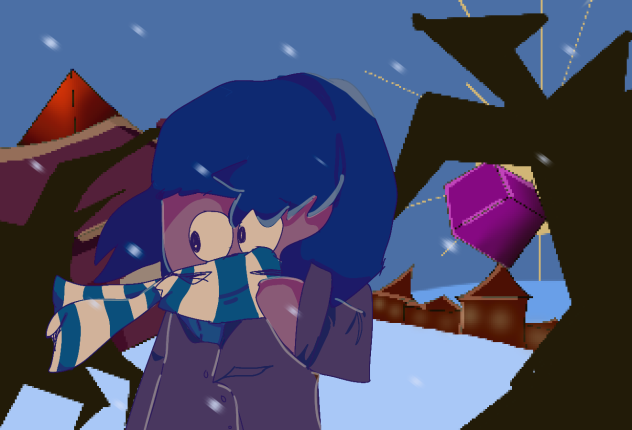 pengin touches snow for the 1st time.