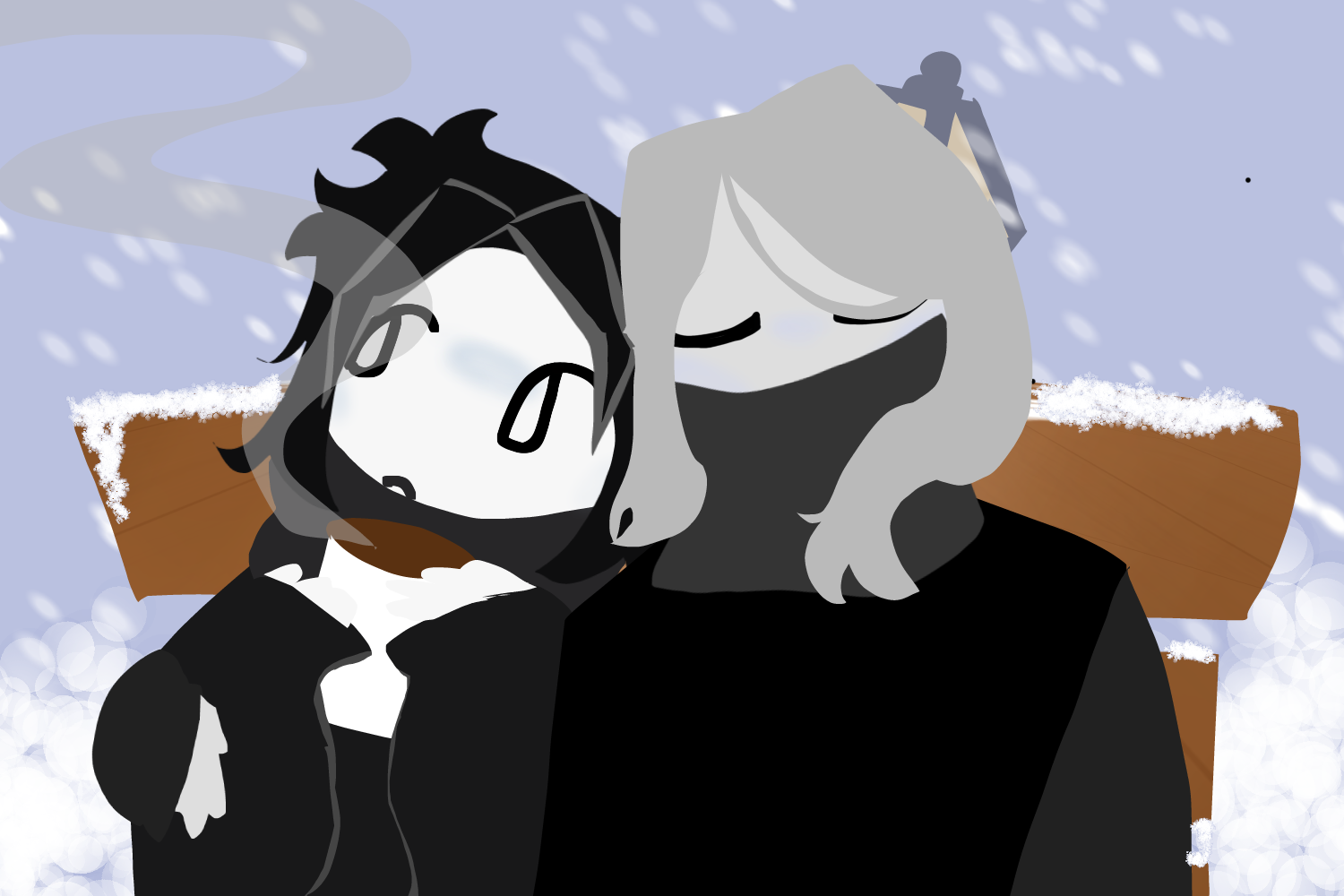 The first snow of the day - ibisPaint
