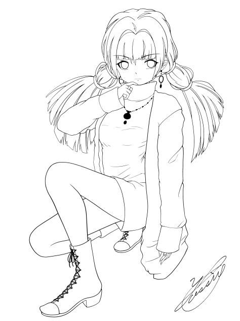 A dress to catch my boyfriend's eye♡（線画）