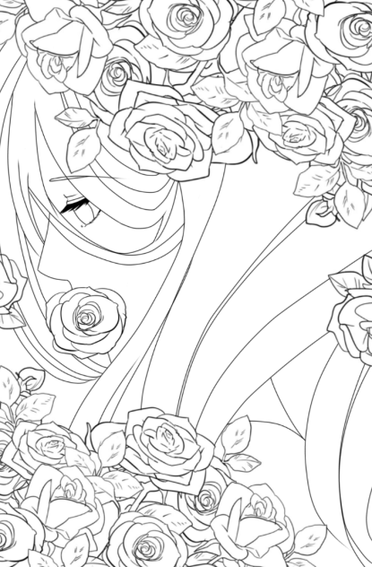 薔薇少女 線画