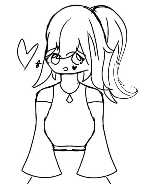 A Girl with a Long Ponytail Sketch