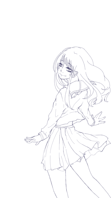 振り向く少女