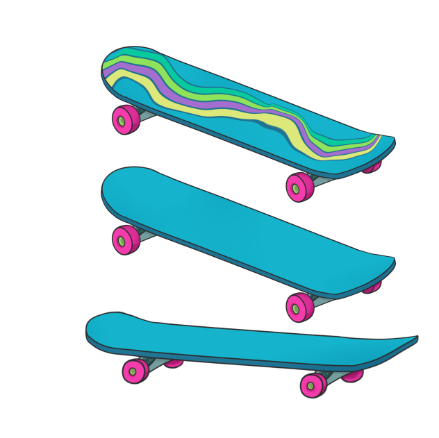 Skateboard-Retro pop