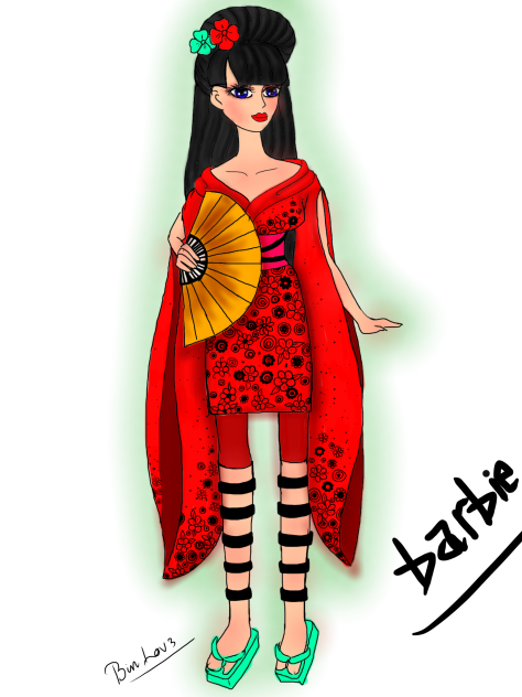 Drawing barbie - Barbie Japan
