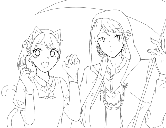 ハッピーハロウィーン！！（線画）