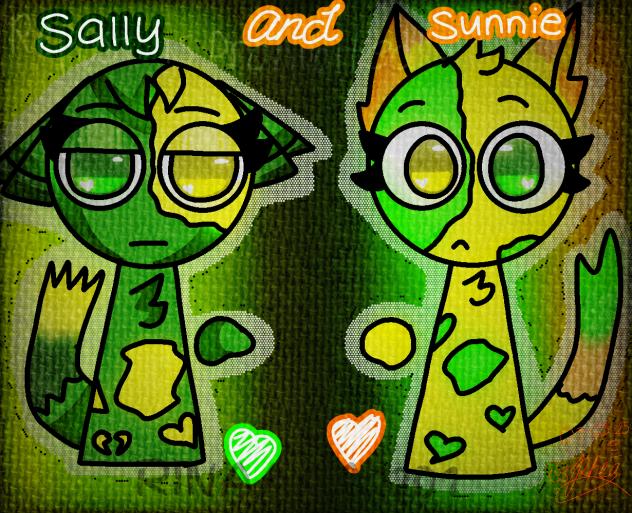 Sally and Sunnie 💚🧡
