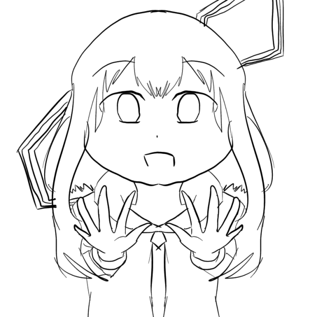 初音ミク×飴のオリキャラ　線画