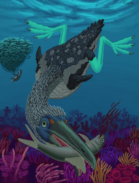 Hesperornis Regalis Fishing