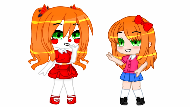 Circus baby and Elisabeth smilling